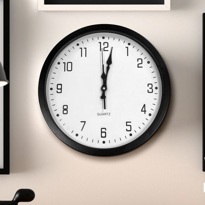 Round Wall Clock – Plain Black 35 cm or Vintage Umbrella & Coffee Cup 33 cm - photo 12