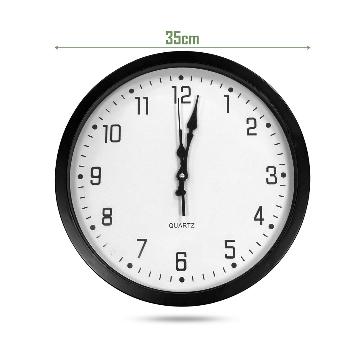 Round Wall Clock – Plain Black 35 cm or Vintage Umbrella & Coffee Cup 33 cm - photo 3