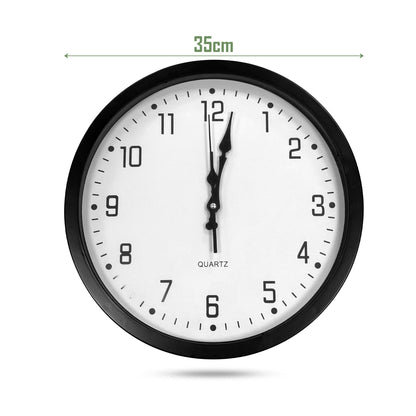 Round Wall Clock – Plain Black 35 cm or Vintage Umbrella & Coffee Cup 33 cm - photo 3