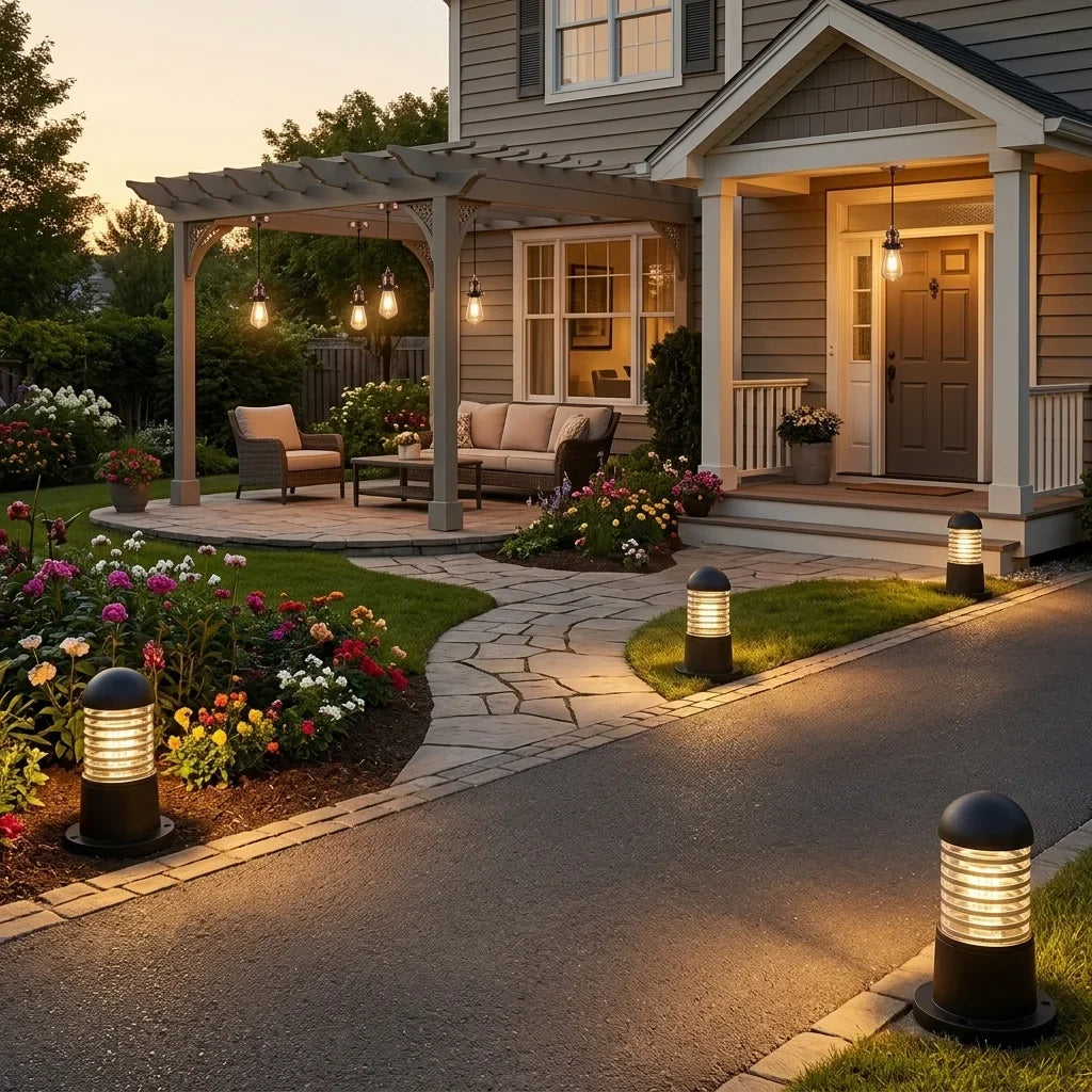 Outdoor Pillar Light E27 IP54 – Garden Bollard, Black - photo 5