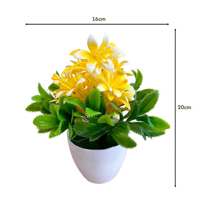 Artificial Flowers in White Pots – 20 cm, Pack of 2 or 3, Assorted Colours - photo 14