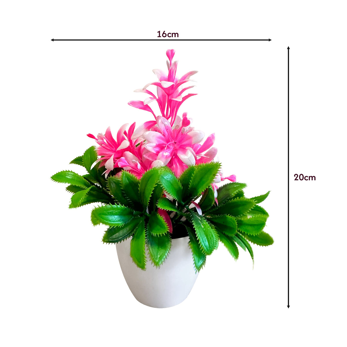 Artificial Flowers in White Pots – 20 cm, Pack of 2 or 3, Assorted Colours - photo 16