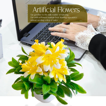 Artificial Flowers in White Pots – 20 cm, Pack of 2 or 3, Assorted Colours - photo 18