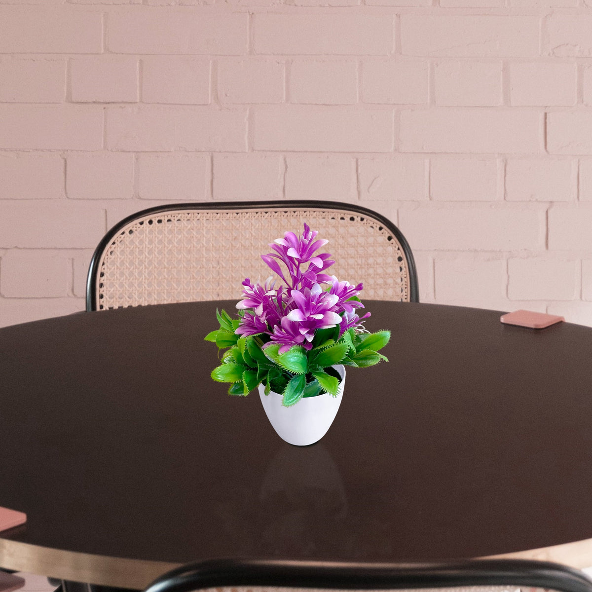 Artificial Flowers in White Pots – 20 cm, Pack of 2 or 3, Assorted Colours - photo 23