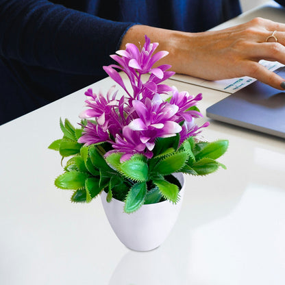 Artificial Flowers in White Pots – 20 cm, Pack of 2 or 3, Assorted Colours - photo 3