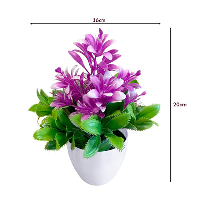 Artificial Flowers in White Pots – 20 cm, Pack of 2 or 3, Assorted Colours - photo 5