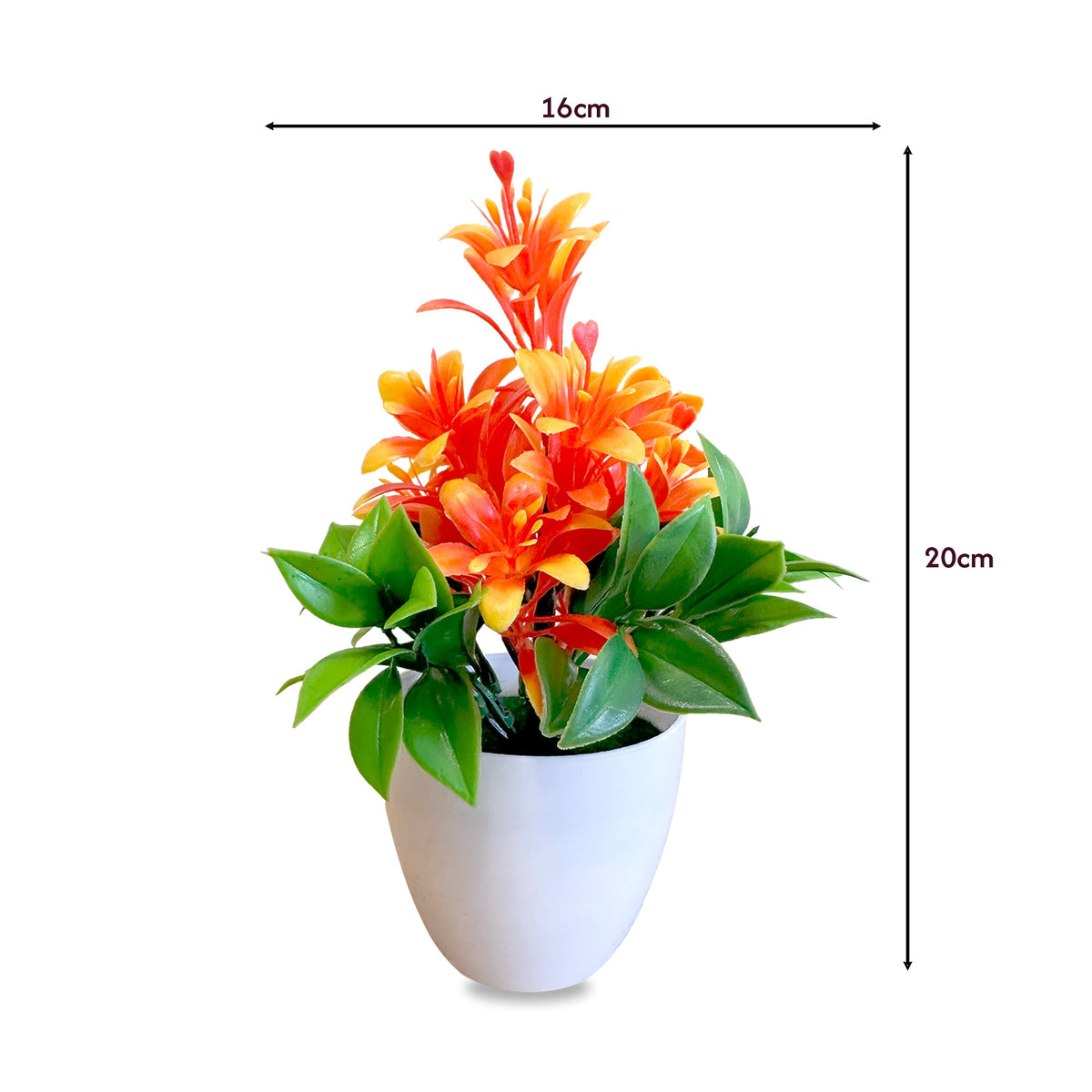 Artificial Flowers in White Pots – 20 cm, Pack of 2 or 3, Assorted Colours - photo 9