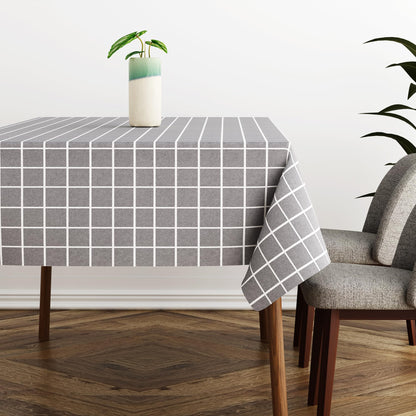 Grey & White Check Tablecloth – 120 x 152 or 137 x 183 cm, Wipe-Clean - photo 4