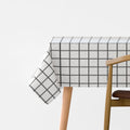 Grid Check Tablecloth – White & Black or Pink & White, 3 Sizes - White, Black Check, 120cm x 152cm