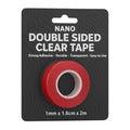 Nano Double-Sided Tape with Red Film – 18 mm x 2 m, 1 mm, 1 to 10 Rolls - 1 Roll, Single