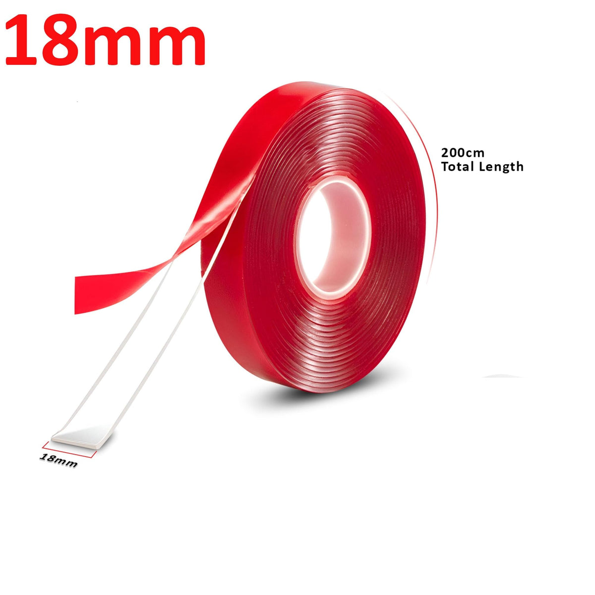 Nano Double-Sided Tape with Red Film – 18 mm x 2 m, 1 mm, 1 to 10 Rolls - photo 6