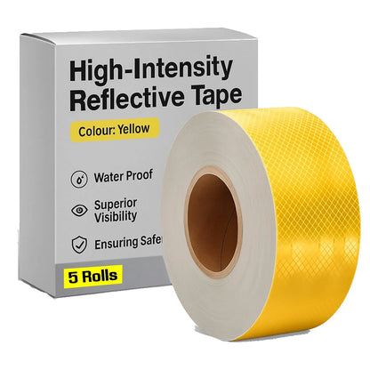 Reflective Hazard Warning Tape Yellow High Visibility Vehicle - Pack of 5