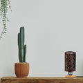 Retro Cage Table Lamp with Wooden Base and On/Off Switch