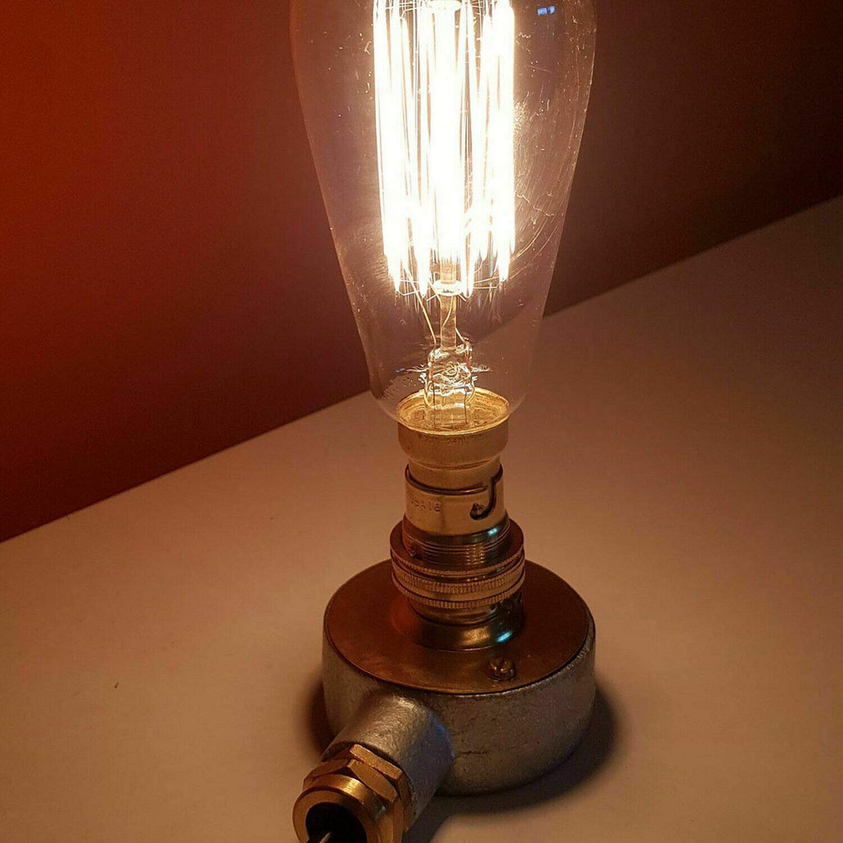 Retro Pipe Desk Lamp with In-Line Dimmer Switch B22 - photo 5