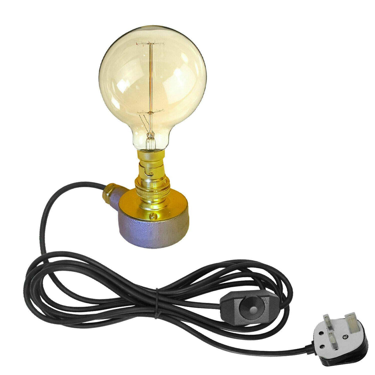 Retro Pipe Desk Lamp with In-Line Dimmer Switch B22