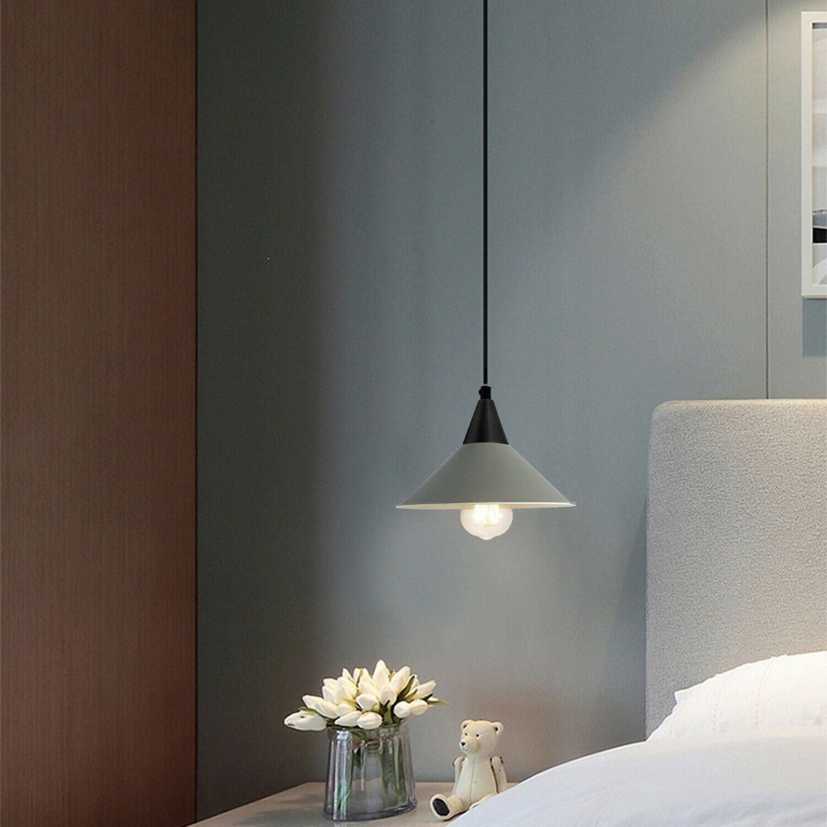 Cone Holder Pendant Light – Black, Copper or Rose Gold, 20+ Shades - photo 6