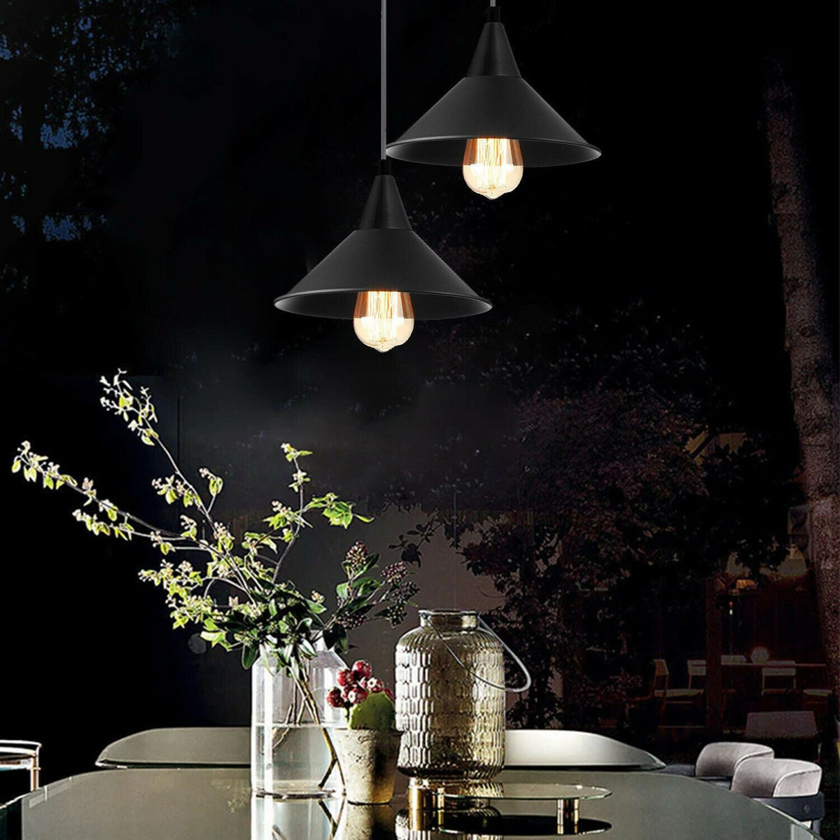 Cone Holder Pendant Light – Black, Copper or Rose Gold, 20+ Shades - photo 7