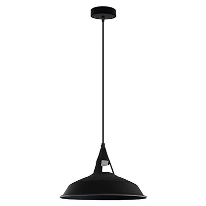 Cone Holder Pendant Light – Black, Copper or Rose Gold, 20+ Shades - Black, Barn Slotted 30 cm Black, Without Bulb