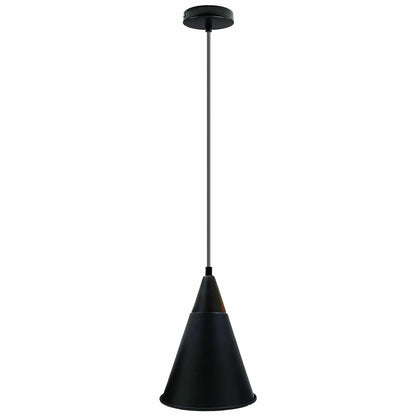 Cone Holder Pendant Light – Black, Copper or Rose Gold, 20+ Shades - Black, Long Cone 18 cm Black, Without Bulb