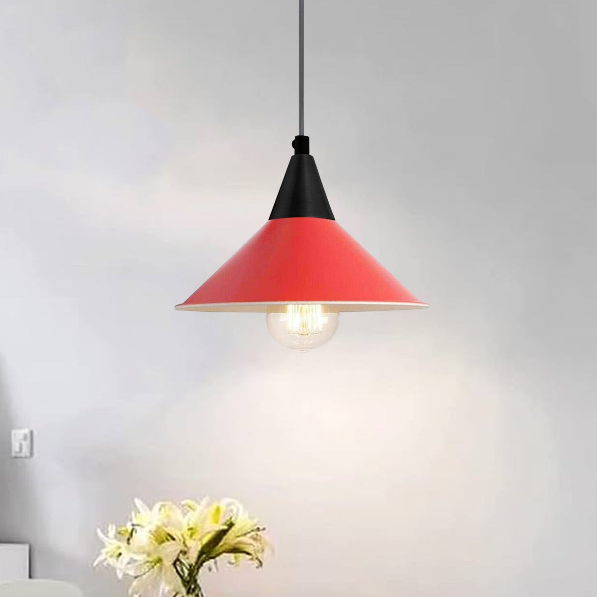 Cone Holder Pendant Light – Black, Copper or Rose Gold, 20+ Shades