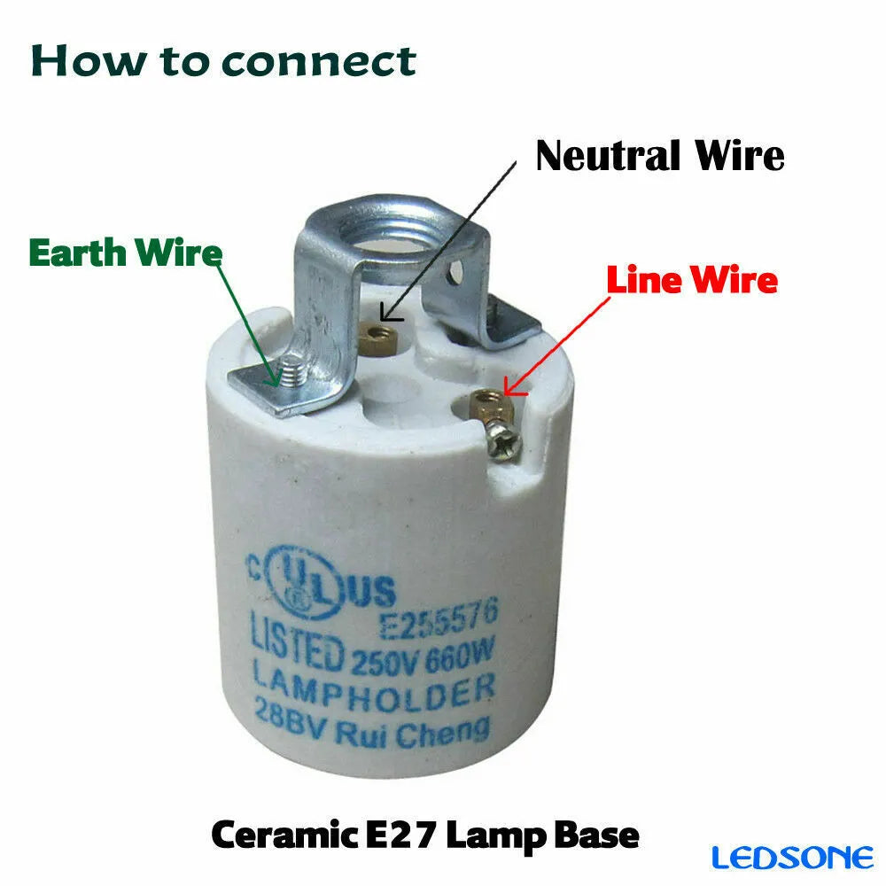 Retro E27 Lamp Holder – IP20, 6 Metal Finishes
