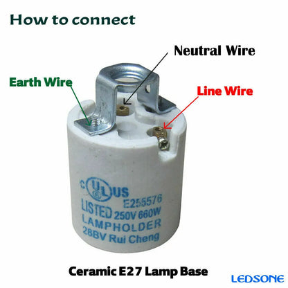 Retro E27 Lamp Holder – IP20, 6 Metal Finishes