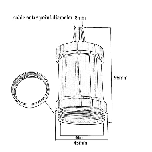 Retro E27 Lamp Holder – IP20, 6 Metal Finishes - photo 2
