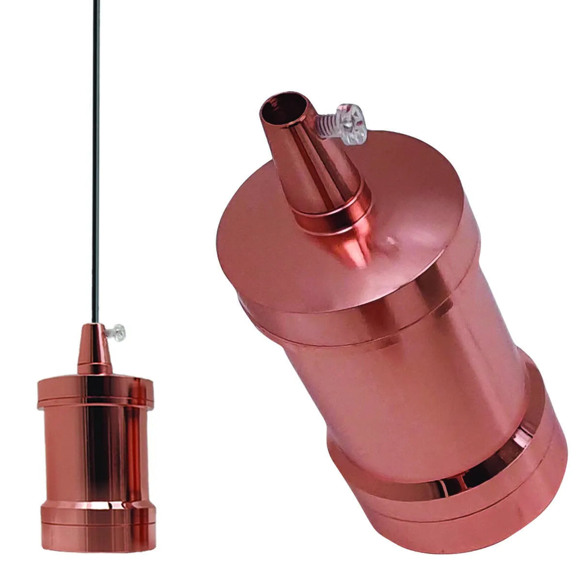 Retro E27 Lamp Holder – IP20, 6 Metal Finishes - photo 4