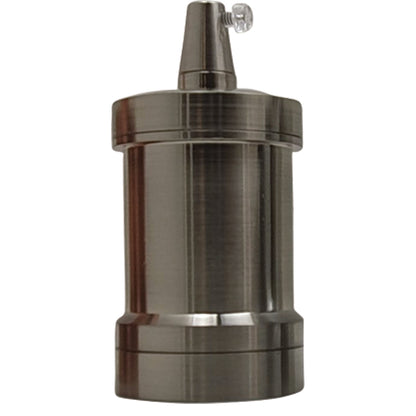 Retro E27 Lamp Holder – IP20, 6 Metal Finishes - Satin Nickel, Standard, Single