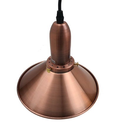 Pendant Light – Copper Cone, Amber Glass Bell or Black & Gold Dome - photo 4