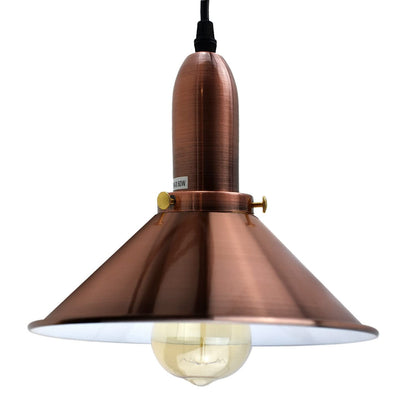 Pendant Light – Copper Cone, Amber Glass Bell or Black & Gold Dome - photo 5