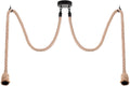 Twin Hemp Rope Swag Pendant – 2 Lights with Ceiling Hooks, E27
