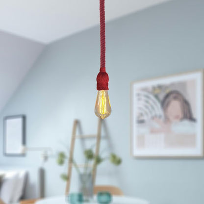 Hemp Rope Pendant Light – Red or Brown, Single or Packs, E27 - photo 3