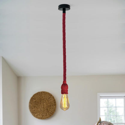 Hemp Rope Pendant Light – Red or Brown, Single or Packs, E27 - photo 6