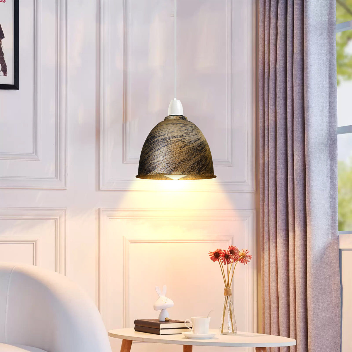 Retro Dome Lamp Shade 15-18 cm – Easy Fit, 15 Colours - photo 12