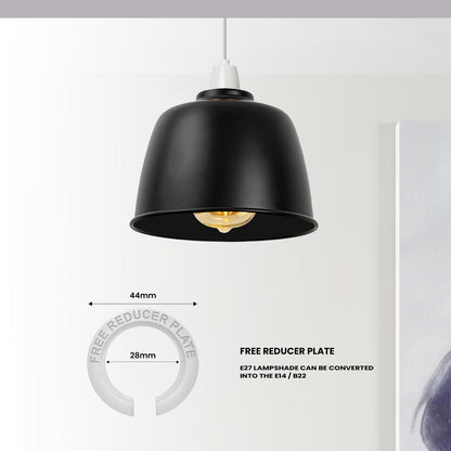 Retro Dome Lamp Shade 15-18 cm – Easy Fit, 15 Colours - photo 13