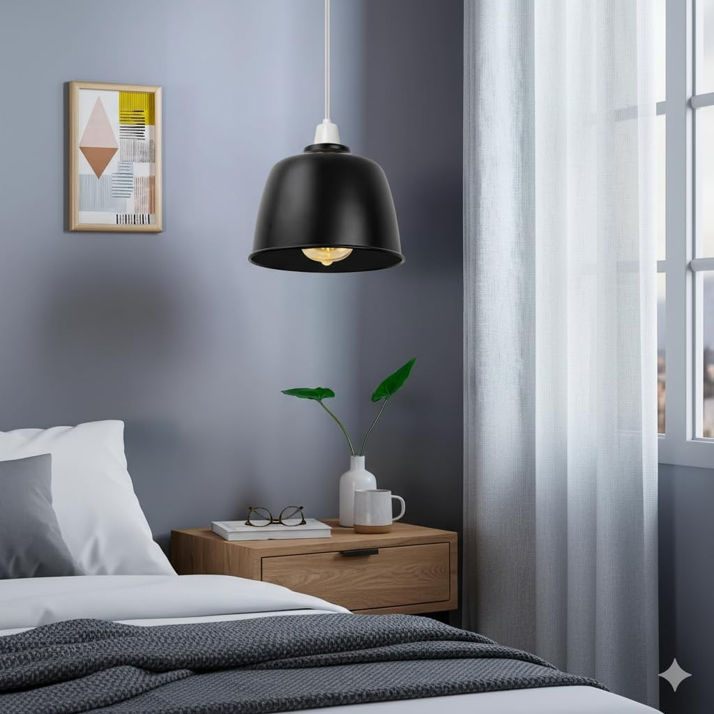 Retro Dome Lamp Shade 15-18 cm – Easy Fit, 15 Colours - photo 19