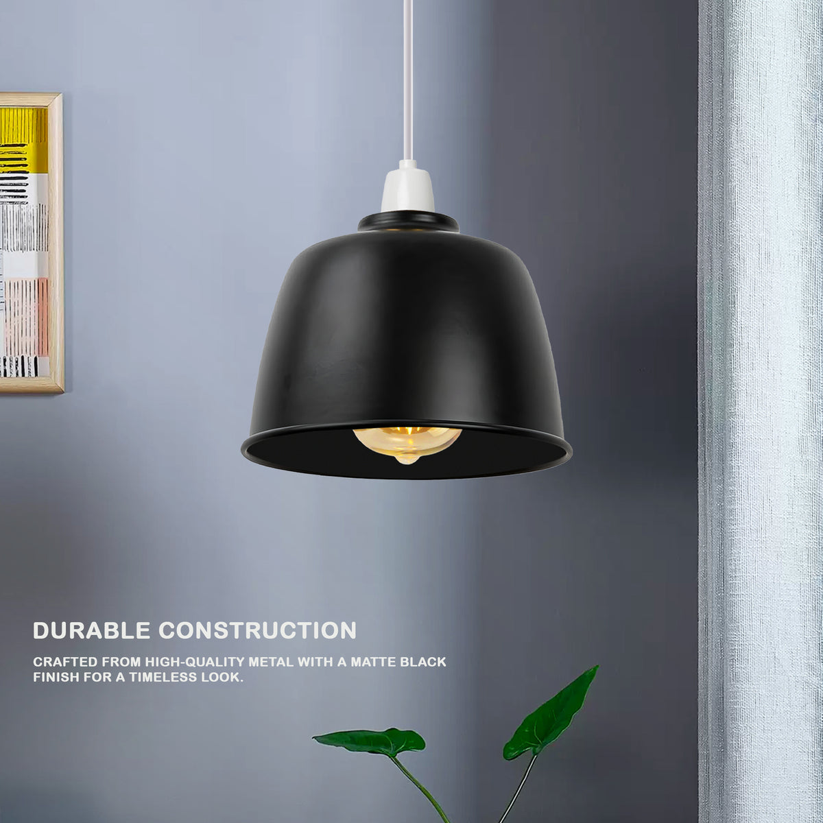 Retro Dome Lamp Shade 15-18 cm – Easy Fit, 15 Colours - photo 3