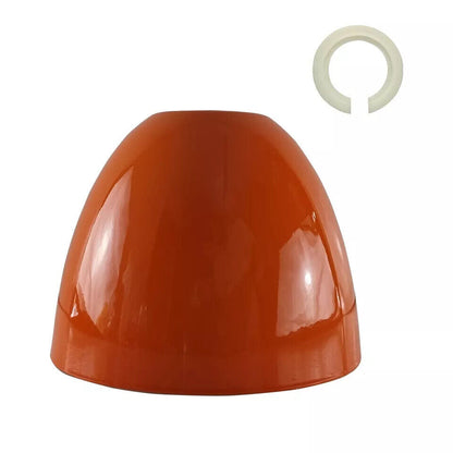Retro Dome Lamp Shade 15-18 cm – Easy Fit, 15 Colours - Orange, 15 cm with Reducer Ring, Single