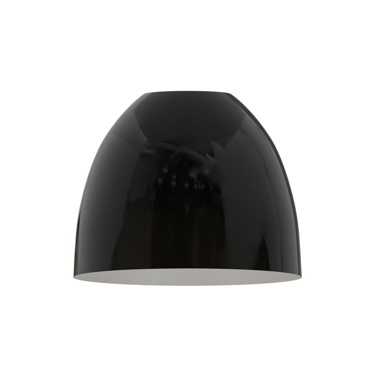 Retro Dome Lamp Shade 15-18 cm – Easy Fit, 15 Colours - Shiny Black, 15 cm with Reducer Ring, Single