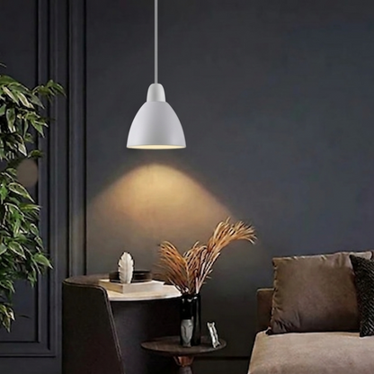 Retro Dome Lamp Shade 15-18 cm – Easy Fit, 15 Colours - White, 15 cm with Reducer Ring, Single