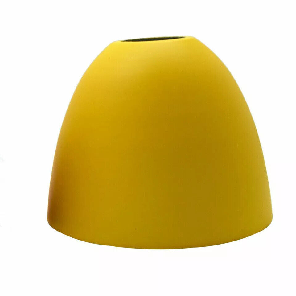 Retro Dome Lamp Shade 15-18 cm – Easy Fit, 15 Colours - Yellow, 15 cm with Reducer Ring, Single