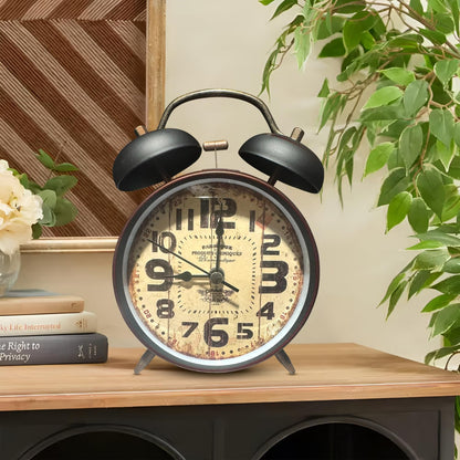 Retro Twin Bell Alarm Clock – Loud Bell, 10 cm, 5 Dial Designs - photo 3