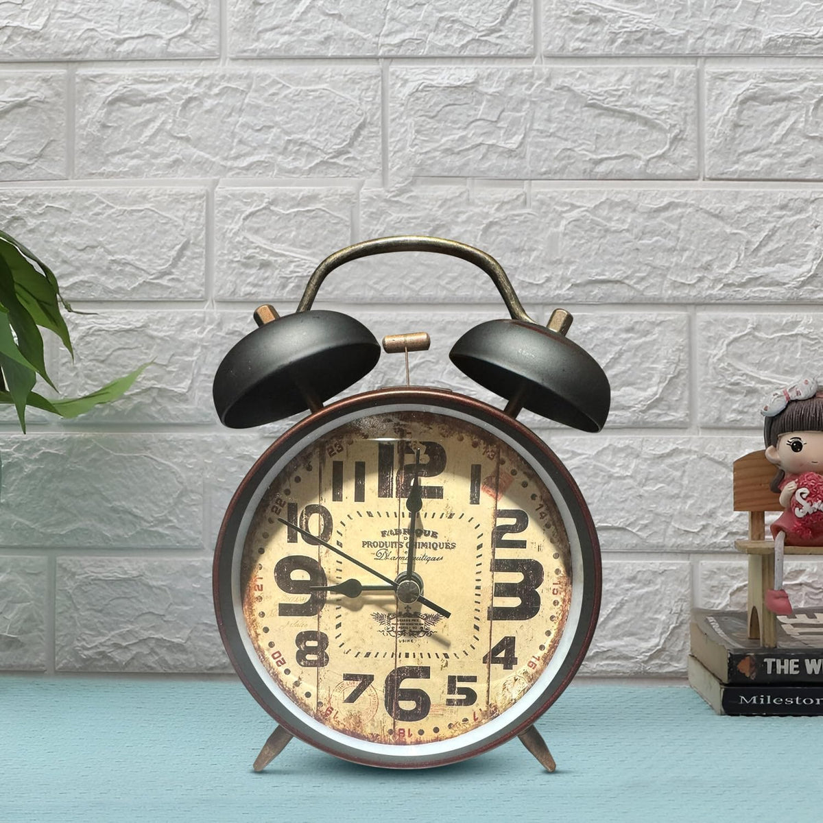 Retro Twin Bell Alarm Clock – Loud Bell, 10 cm, 5 Dial Designs - photo 4