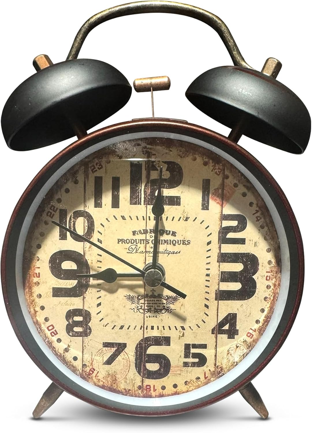 Retro Twin Bell Alarm Clock – Loud Bell, 10 cm, 5 Dial Designs - Fabrique, Large Numbers