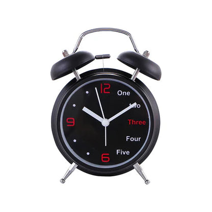Retro Twin Bell Alarm Clock – Loud Bell, 10 cm, 5 Dial Designs - Black, Modern Dial