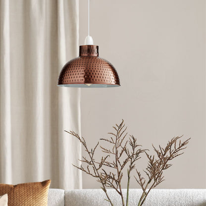 Hammered Dome Lamp Shade 26 cm – Easy Fit, 4 Metal Finishes - photo 11