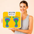 Mechanical Bathroom Scale – Yellow Footprint Design, 130 kg, No Batteries