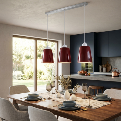 Small Cone Lamp Shade 15 cm – Easy Fit, 10 Colours - Burgundy, 15 cm with Reducer Ring, Single