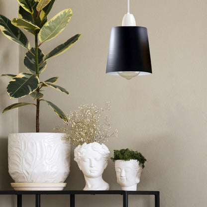 Small Cone Lamp Shade 15 cm – Easy Fit, 10 Colours - Matt Black, 15 cm with Reducer Ring, Single